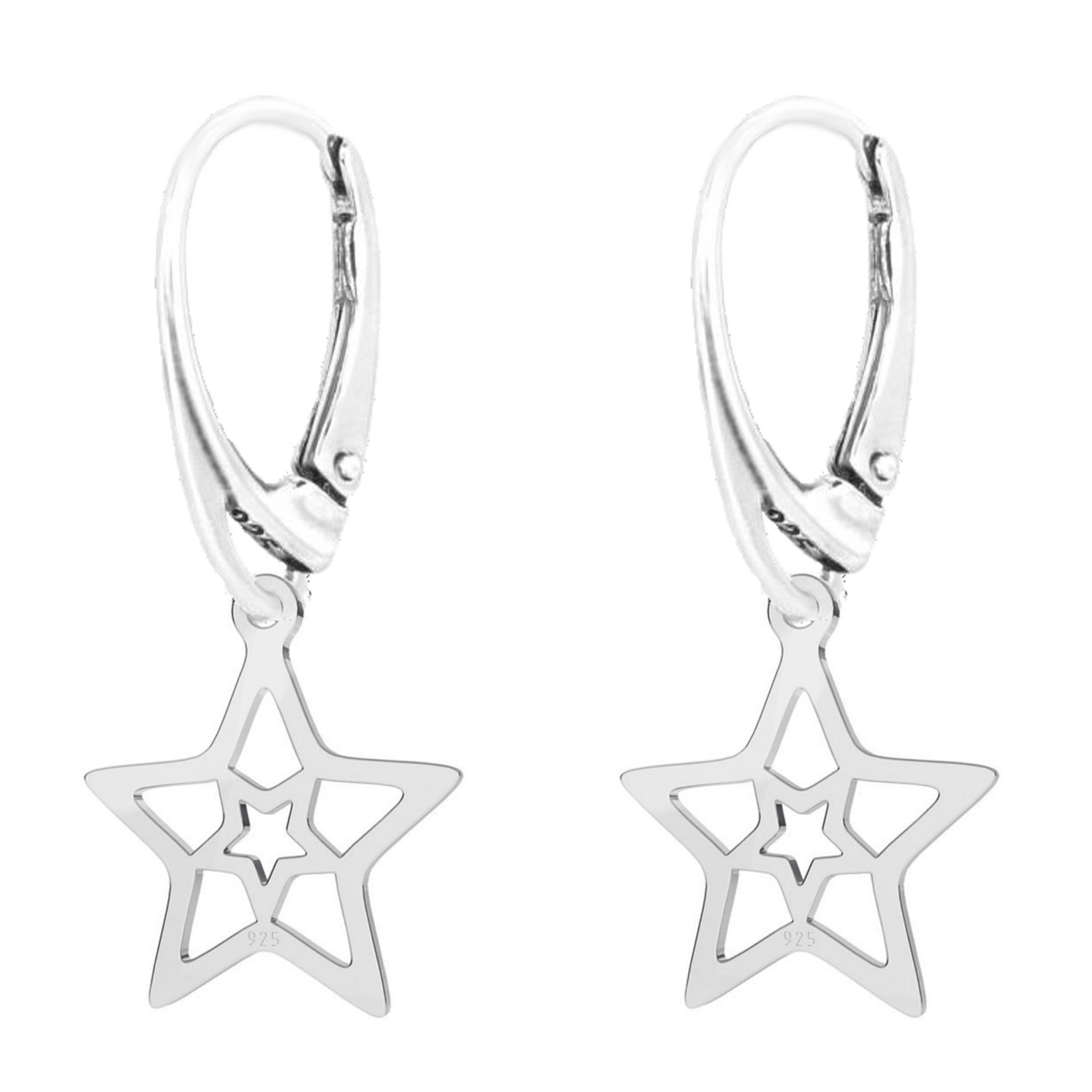 FASHIONS FOREVER® 925 Sterling Silver Starfish Leverback Earrings Handmade In UK